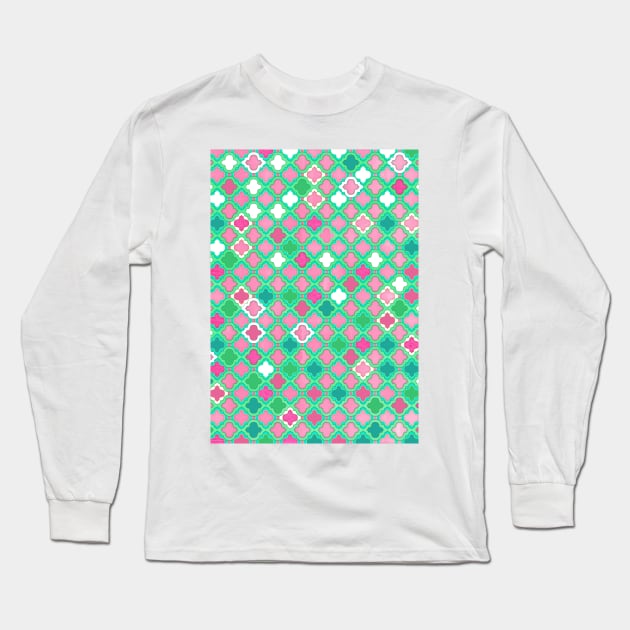 Girly Moroccan Lattice Pattern Long Sleeve T-Shirt by micklyn